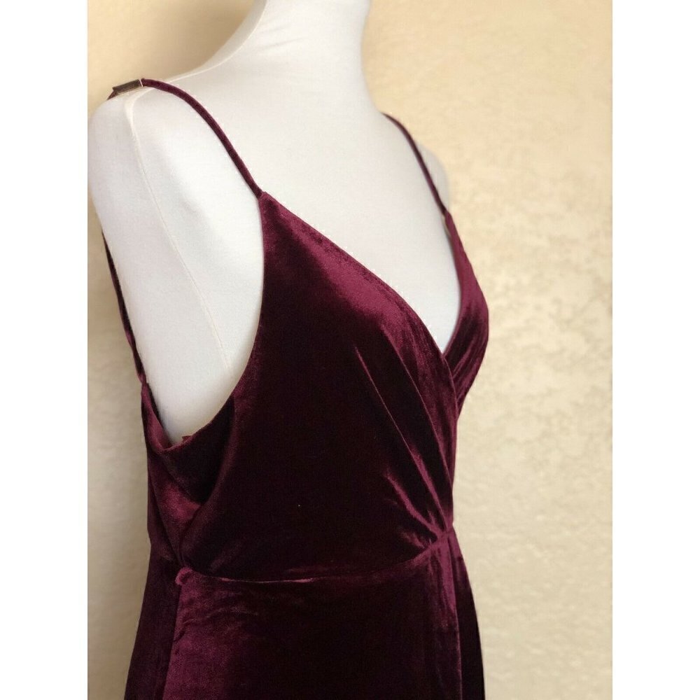 Nasty Gal Ark & Co. Womens Burgundy Velvet Dress M - Picture 5 of 11